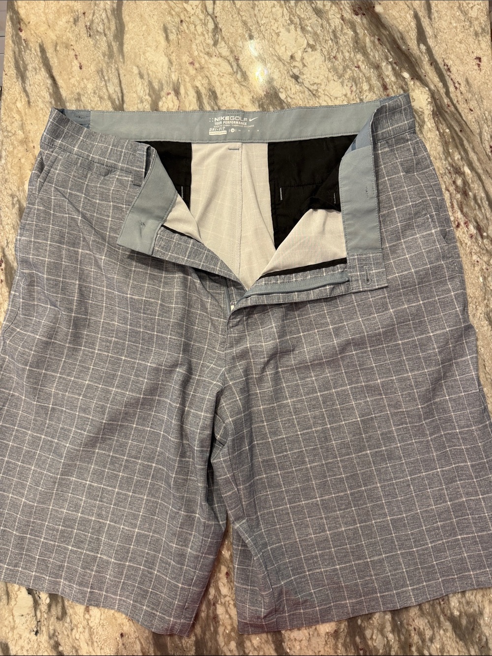 Nike Men's Gray Plaid Chino Shorts